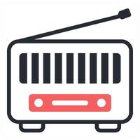 radio in red color vector