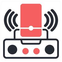 dock icon concept in red color vector