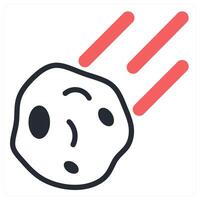 comet icon concept in red color vector