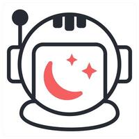 space helmet icon concept in red color vector