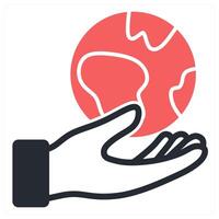 earth icon concept in red color vector