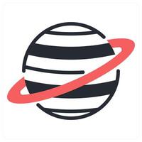 planet icon concept in red color vector