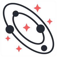 galaxy icon concept in red color vector