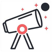 astronomy icon concept in red color vector