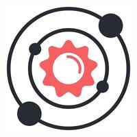 solar system icon concept in red color vector