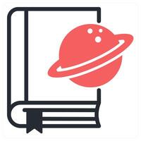space book icon concept in red color vector