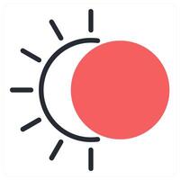 eclipse icon concept in red color vector