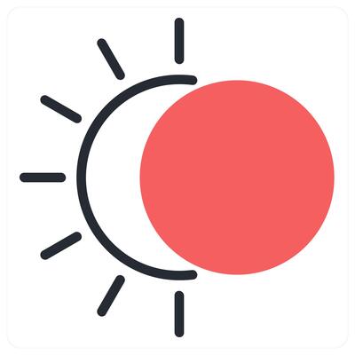 eclipse icon concept in red color