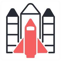 space shuttle icon concept in red color vector