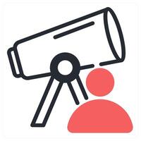 astronomer icon concept in red color vector