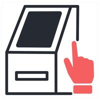 atm service icon concept in red color vector