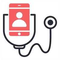 digital checkup icon concept in red color vector