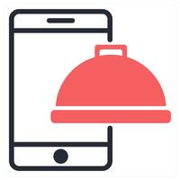 online food order icon concept in red color vector