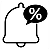 sale notification icon concept in black color vector