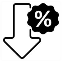 low discount icon concept in black color vector