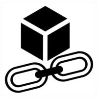 blockchain link icon concept in black color vector