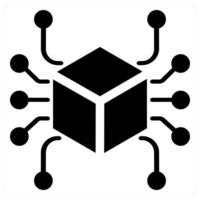 blockchain icon concept in black color vector