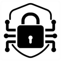 encrypted shield icon concept in black color vector