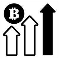 cryptocurrency growth icon concept in black color vector