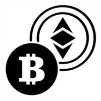 crypto icon concept in black color vector