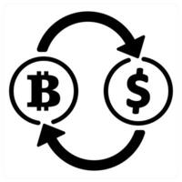 exchange currency icon concept in black color vector