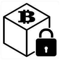 blockchain security icon concept in black color vector