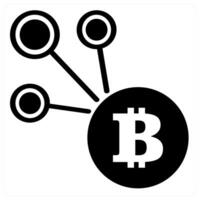 bitcoin network icon concept in black color vector