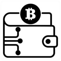 crypto wallet icon concept in black color vector