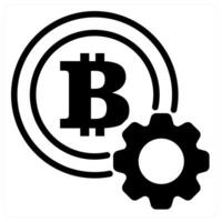 cryptocurrency setting icon concept in black color vector