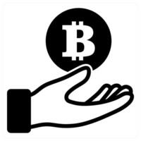 bitcoin icon concept in black color vector