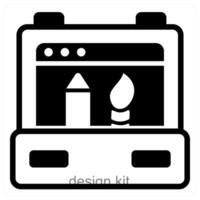 design kit icon concept in black color vector
