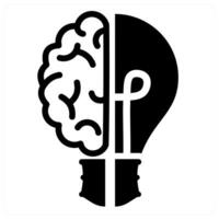 brainstorming icon concept in black color vector