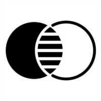 color intersection icon concept in black color vector