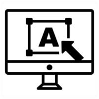font size icon concept in black color vector