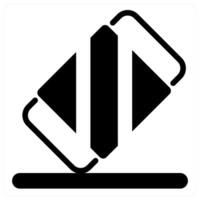 eraser tool icon concept in black color vector