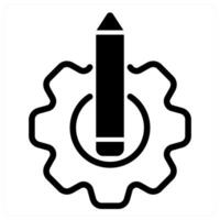 design setting icon concept in black color vector
