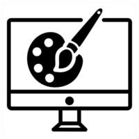 digital artwork icon concept in black color vector