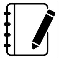 sketchbook icon concept in black color vector