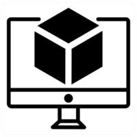3d modeling icon concept in black color vector