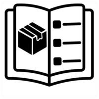 catalog icon concept in black color vector