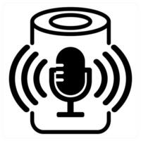 smart speaker icon concept in black color vector