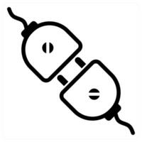 connector icon concept in black color vector