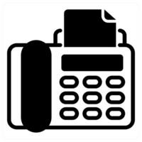 fax phone icon concept in black color vector
