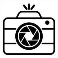 camera icon in black color vector