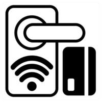 smart lock icon concept in black color vector