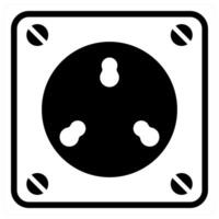electric socket icon concept in black color vector