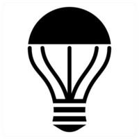 led bulb icon concept in black color vector