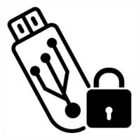locked memory icon concept in black color vector