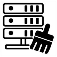 server cleansing icon concept in black color vector