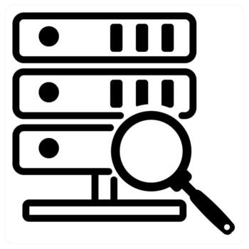database search concept in black color vector